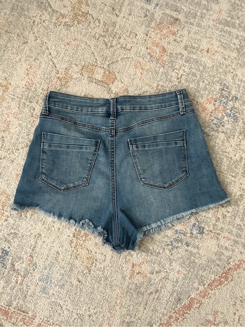 Sincerely Jules Distressed Exposed Button Fly Denim Cutoffs Sz 7 - Picture 5 of 5